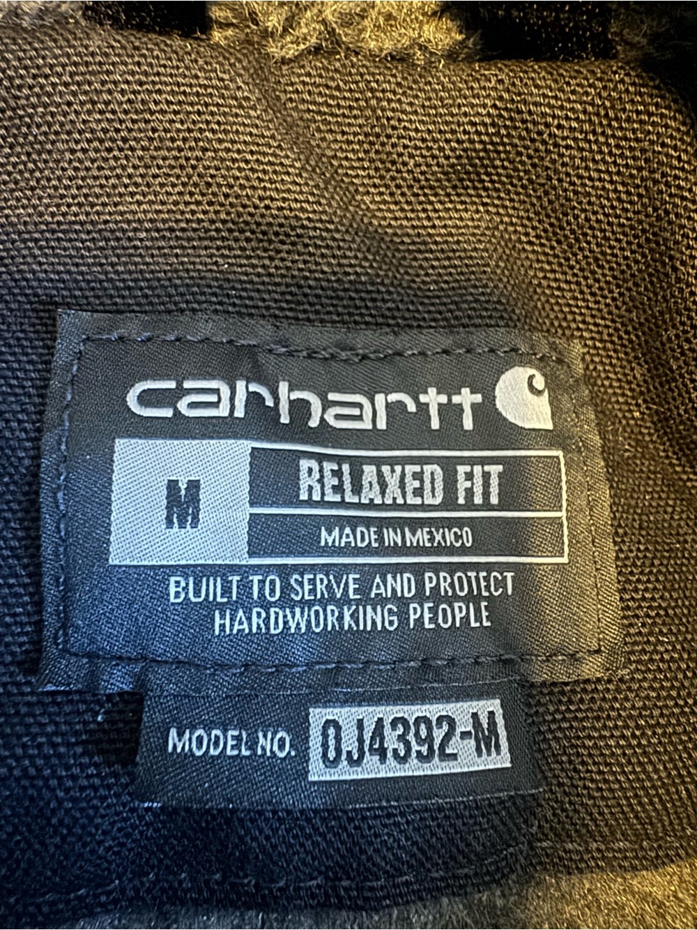 Carhartt Black Sherpa-Lined Hooded Zip Jacket - Picture 3 of 5